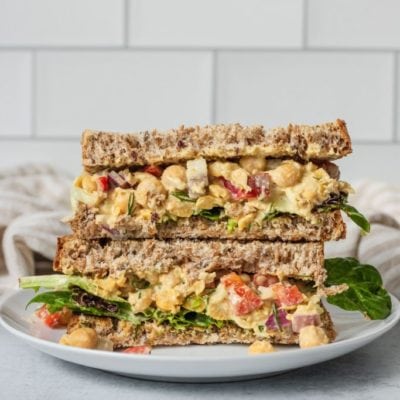 The Plant Based RD's Tahini Ranch Chickpea Salad Sandwich
