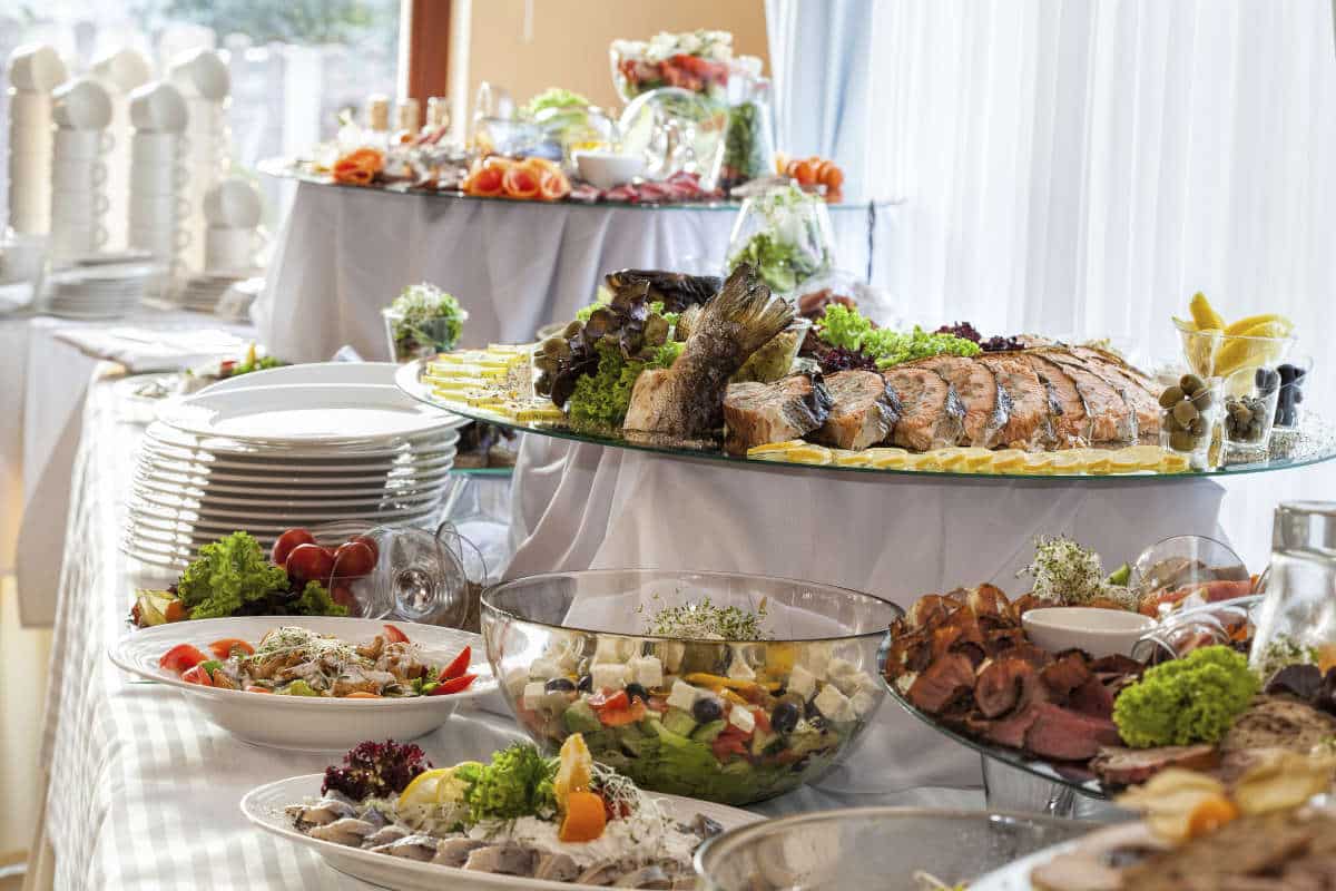 Snacks on banquet table